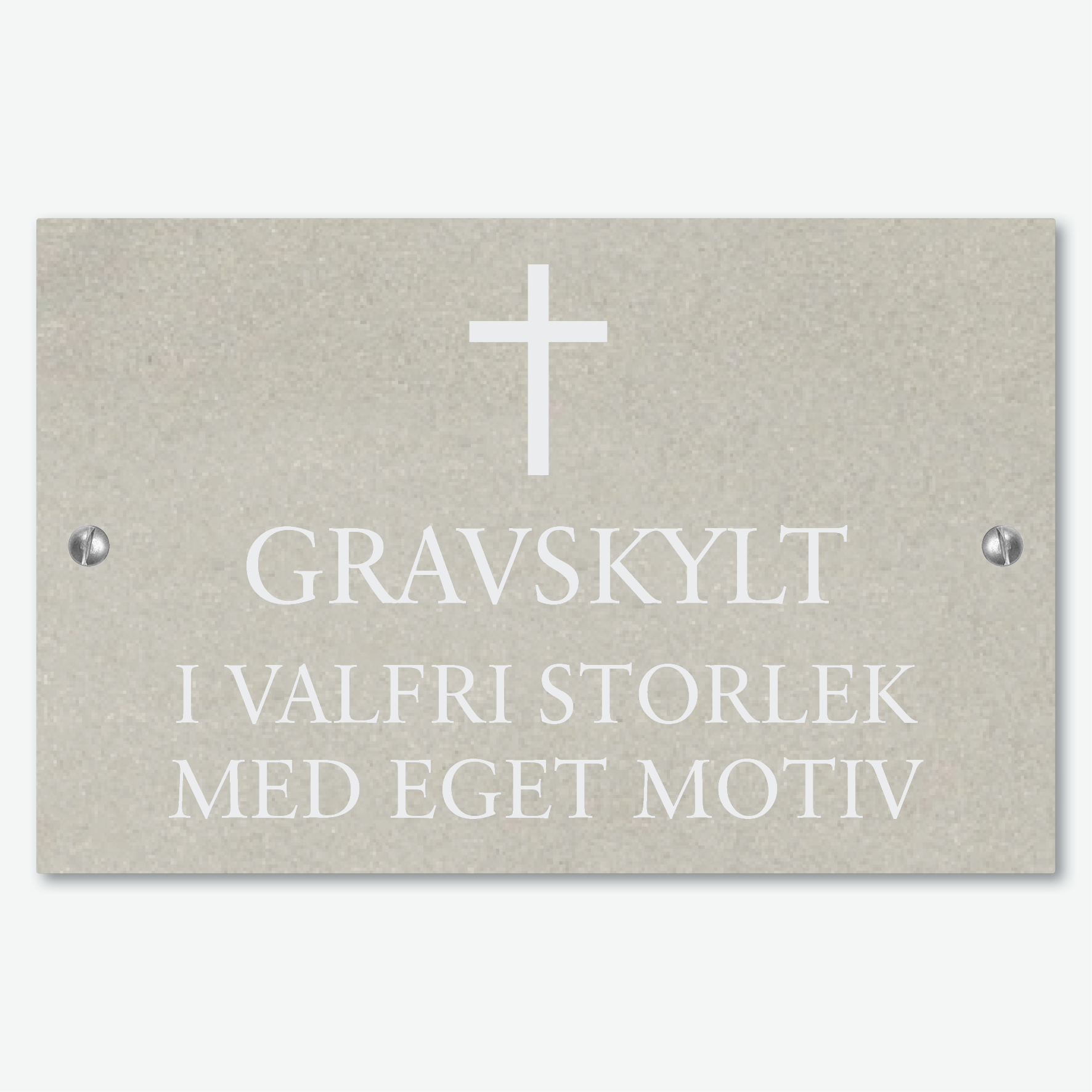 Djupgraverat motiv i 7 mm blästrad aluminium. Valfri storlek