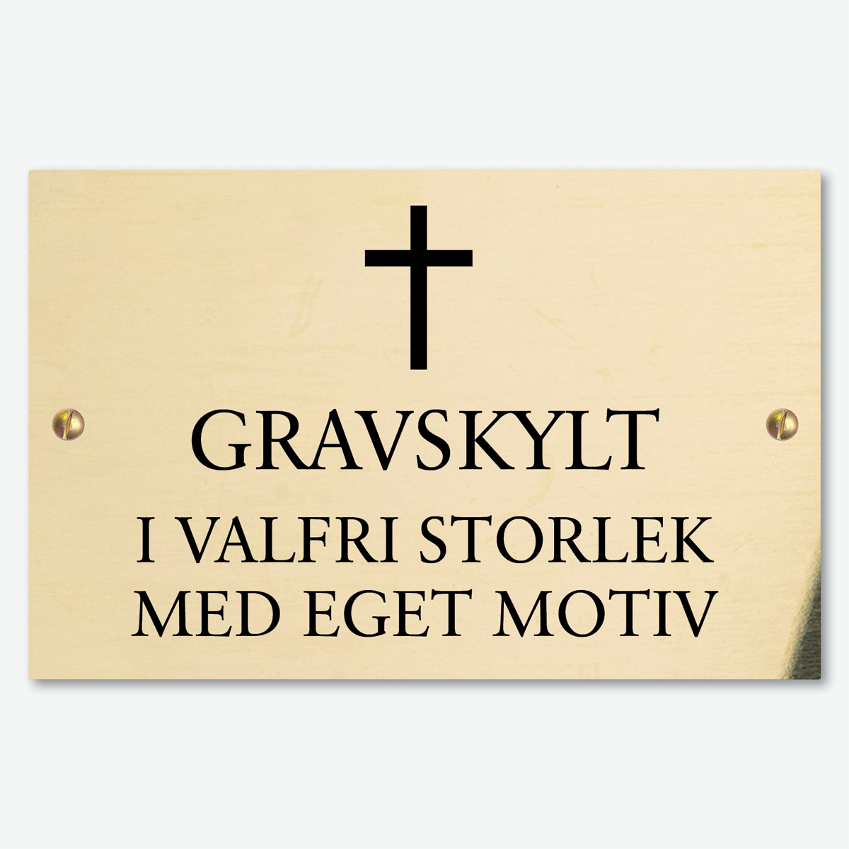 Graverad gravskylt i mässing med eget valfritt motiv