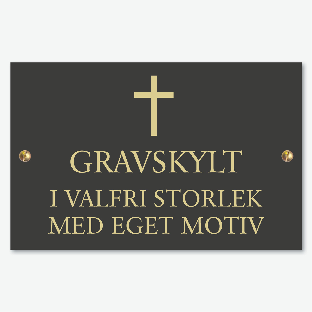 Djupgraverade gravskyltar i mässing med eget motiv i valfri storlek  