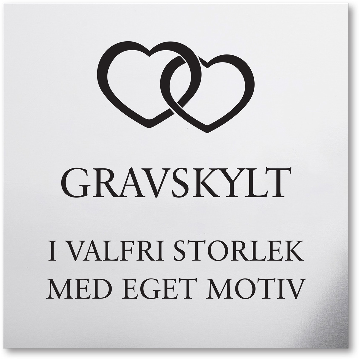 Graverad gravskylt med färgfylld gravyr i aluminium med eget valfritt motiv
