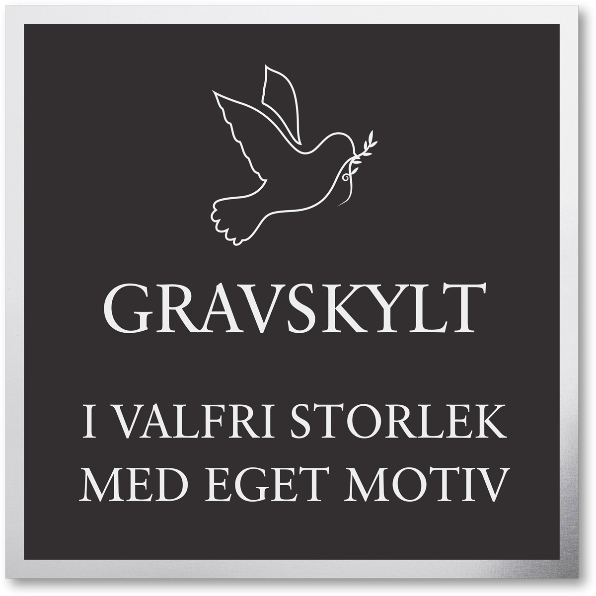 Djupgraverade gravskyltar i aluminium med eget motiv i valfri storlek
