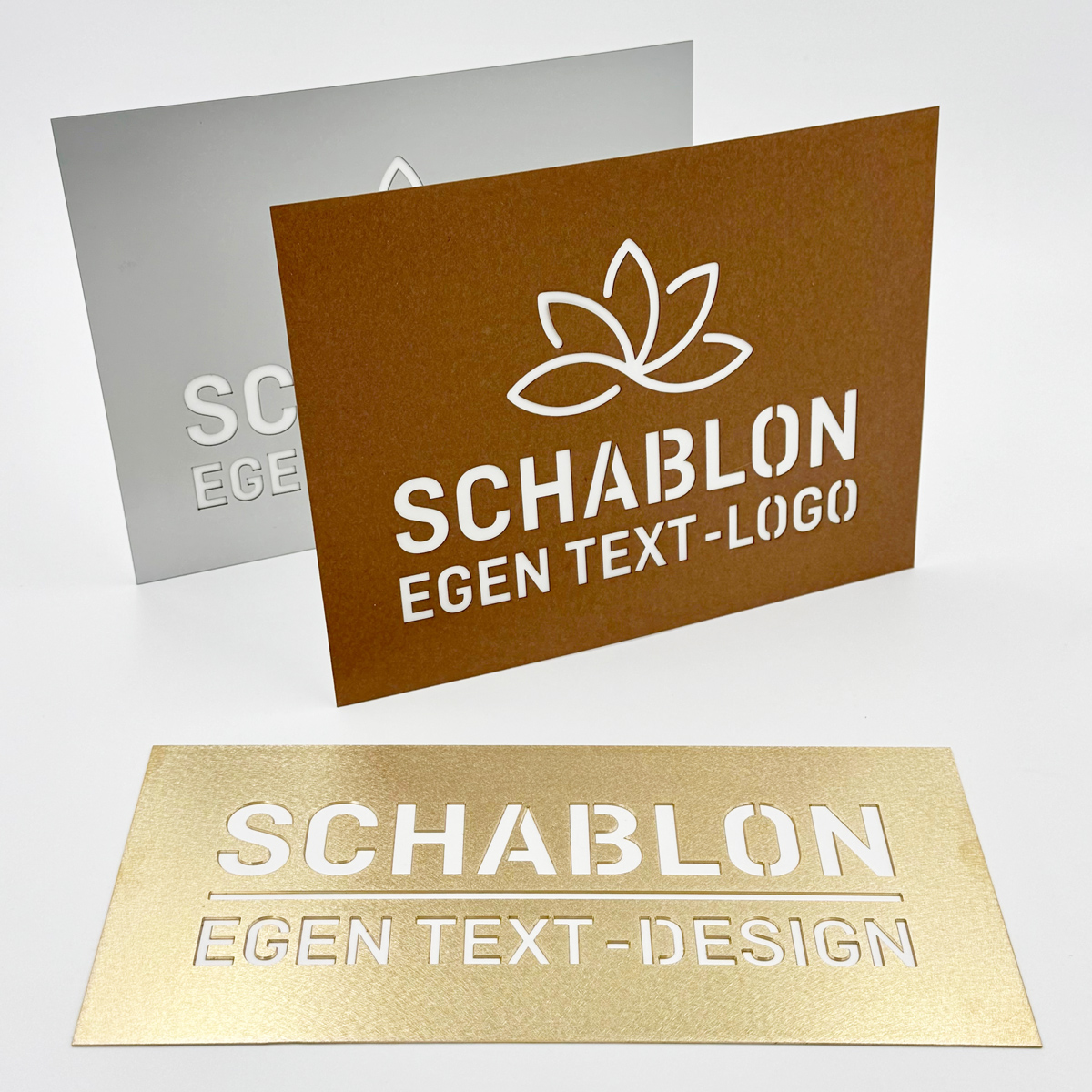 Schabloner med egen text eller design